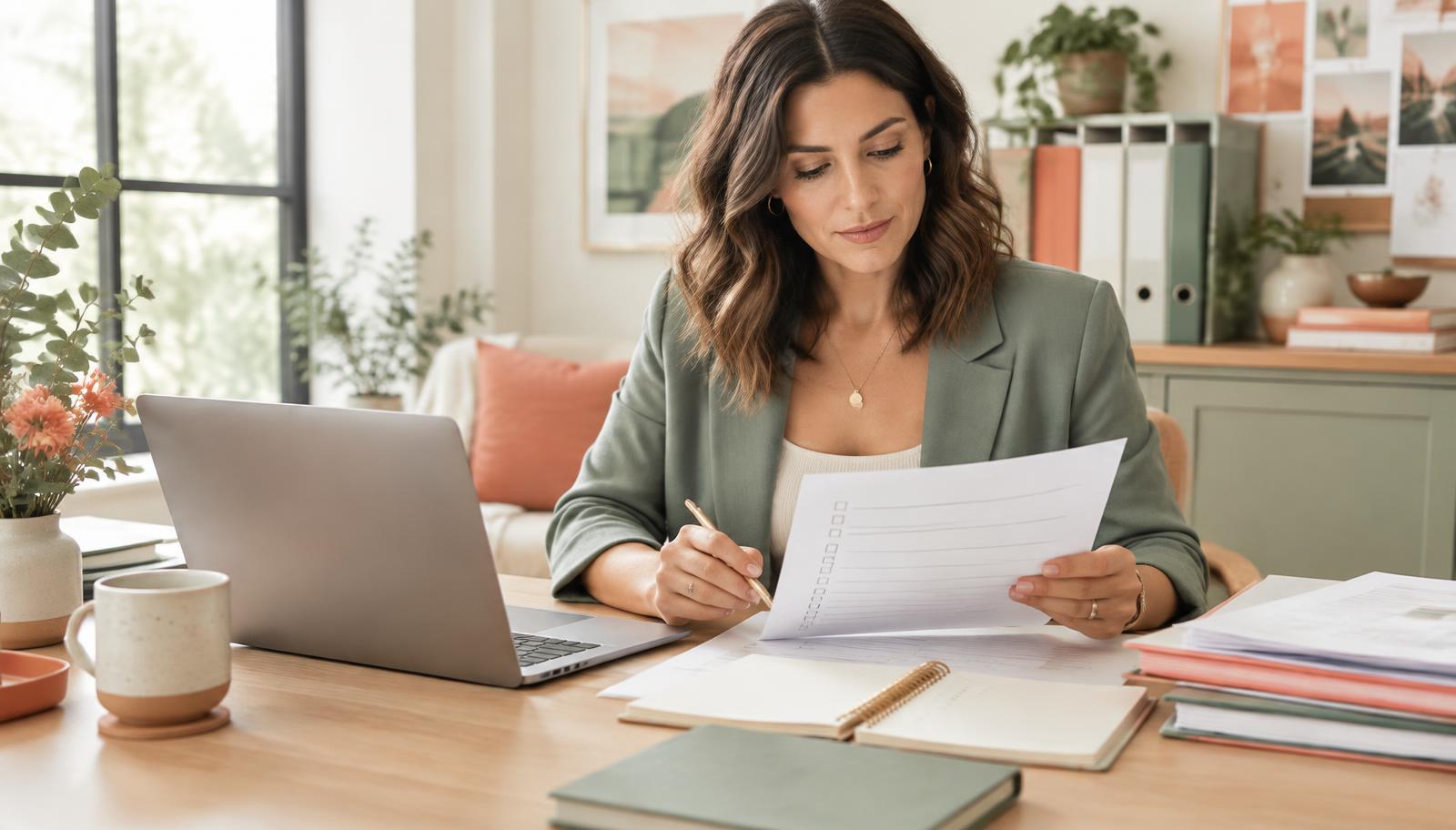 A founder reviewing a checklist before a period of growth